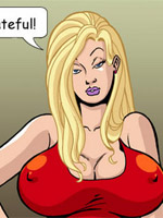 Super sexy busty cartoon girl has her pussy stuffed by real dick.