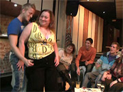 Brunette bbw emerald takes the big and brutal challenge