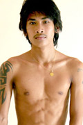 Somkiat has his hands full with san's big asian uncut cock