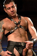 Boundgods.com house dom nick moretti fucks the machines with his muscle ass.