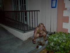 Chap pissing in her opened mouth for her thirsty pleasure