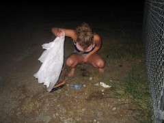 Busty willing chick is getting kinky at the public toilets