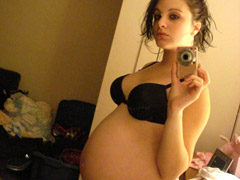 Knocked up blonde shares a big double-dong with her pregnant black girlfriend