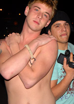 Sexy boy showcasing his cakes and stiffy close-up