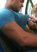 Sleeping twink boy wakes up with a sizeable bulge