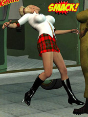 Unlucky 3d male captured and tortured by a mean police officer in a dirty-looking dungeon full of domination accessories