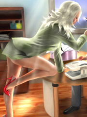 Guy worships two mistresses' feet and shoes then licks jizz from shoe 3d