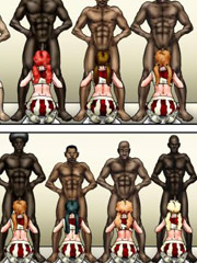 Poor slave babes used as urinal and bed for male visitors of the hotel.