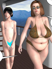 Busty toon indigene girl received a huge cum load from white man.