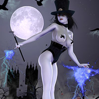 3d anime goddess kiki dressed as a cowgirl