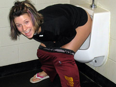 Pissing girls in public