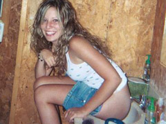 Sexy blonde lesbian hotties getting porked and drinking piss