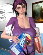 Busty toon indigene girl received a huge cum load from white man.