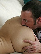 Horny chick gets her tight ass hole licked and fucked at once