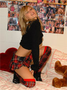 Petite blonde girl is dildoing her sweet pussy