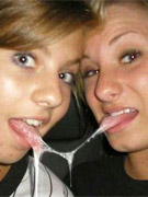 Hot chick is caught by surprise when she's jizzed on