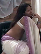 Sultry indian slut pulls her panties into her crack