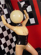 Bisexual rubber maids clean up