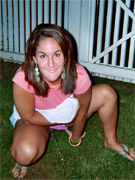 Delicious naked brunette takes a leak in the bush