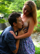 She sneeked into his dorm room while his roomate is studying