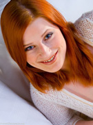 Gorgeous natural redhead ivy manner spread wide