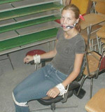 Roped and photographed at work