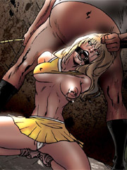 She gets her pussy whiped while overseer fucks her throat!