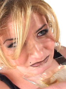 Willing blonde teen receiving golden shower in the shower