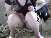 Urinating on her cute teenage face in the garden hardcore