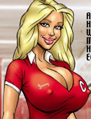 Witty comics with a shop assistant jacking off while two sizzling ladies go for some foot worshipping delights