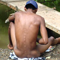 Hunky teen boy slowly and teasingly stripping off