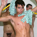 This queer lad shaved his ass before getting fingered and fucked by his new boyfriends