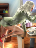 Girl and a sales clerk